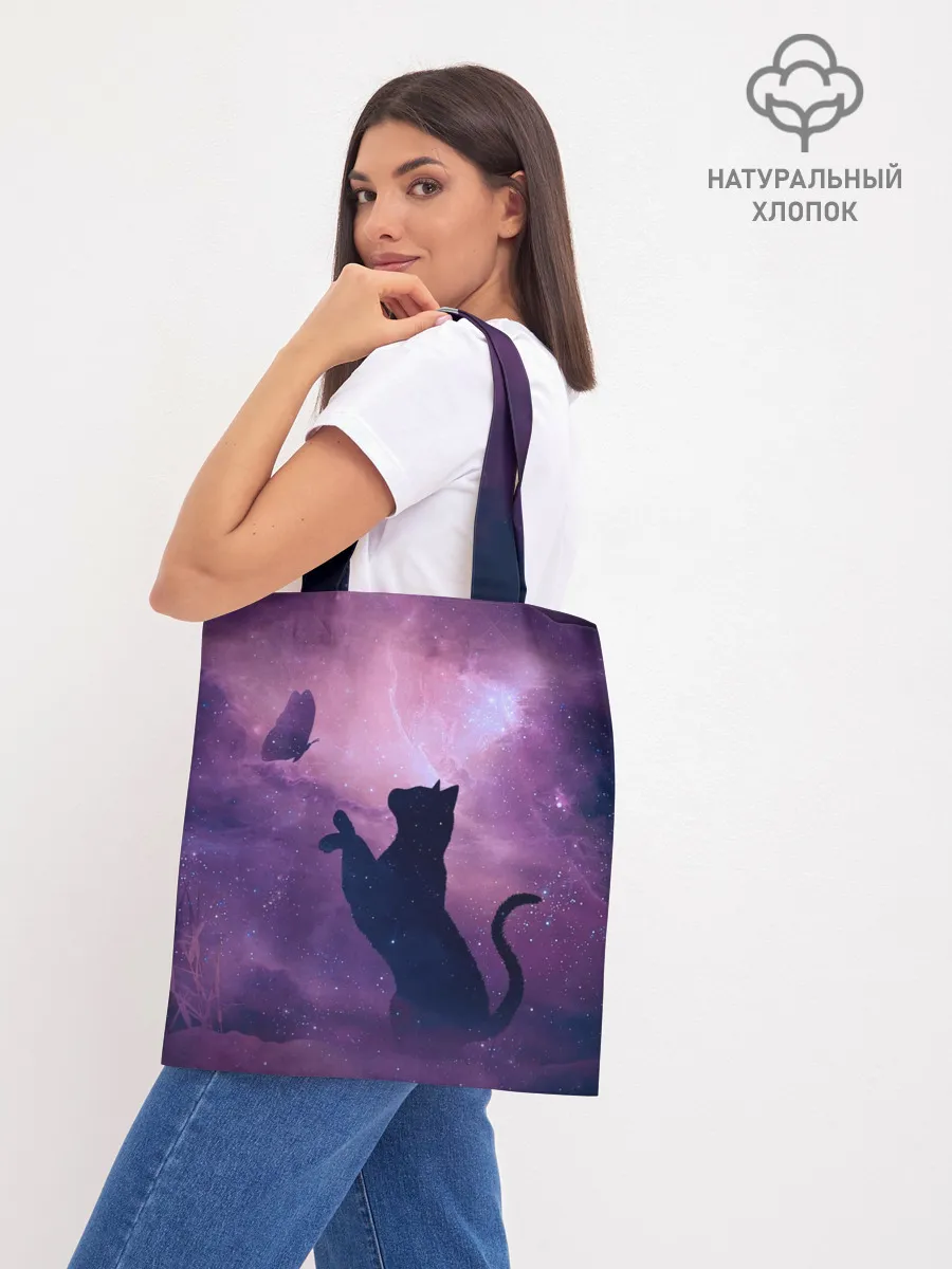 Шоппер база / Кошка играет с бабочкой