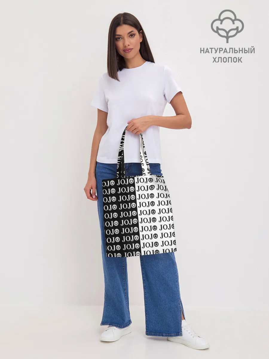 Шоппер база / Логотип джо джо паттерн черно-белый