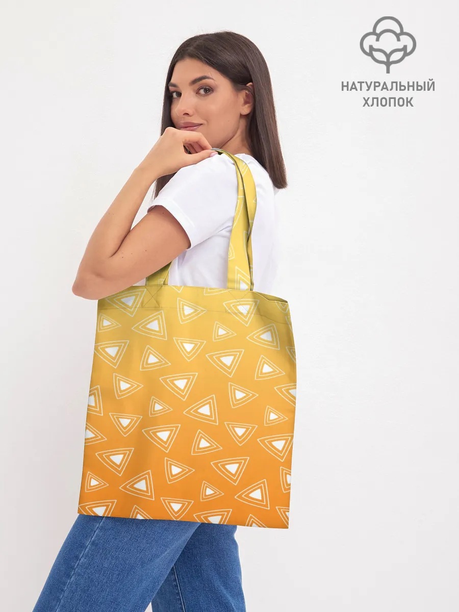 Шоппер база / Kimetsu no yaiba оранжевый паттерн