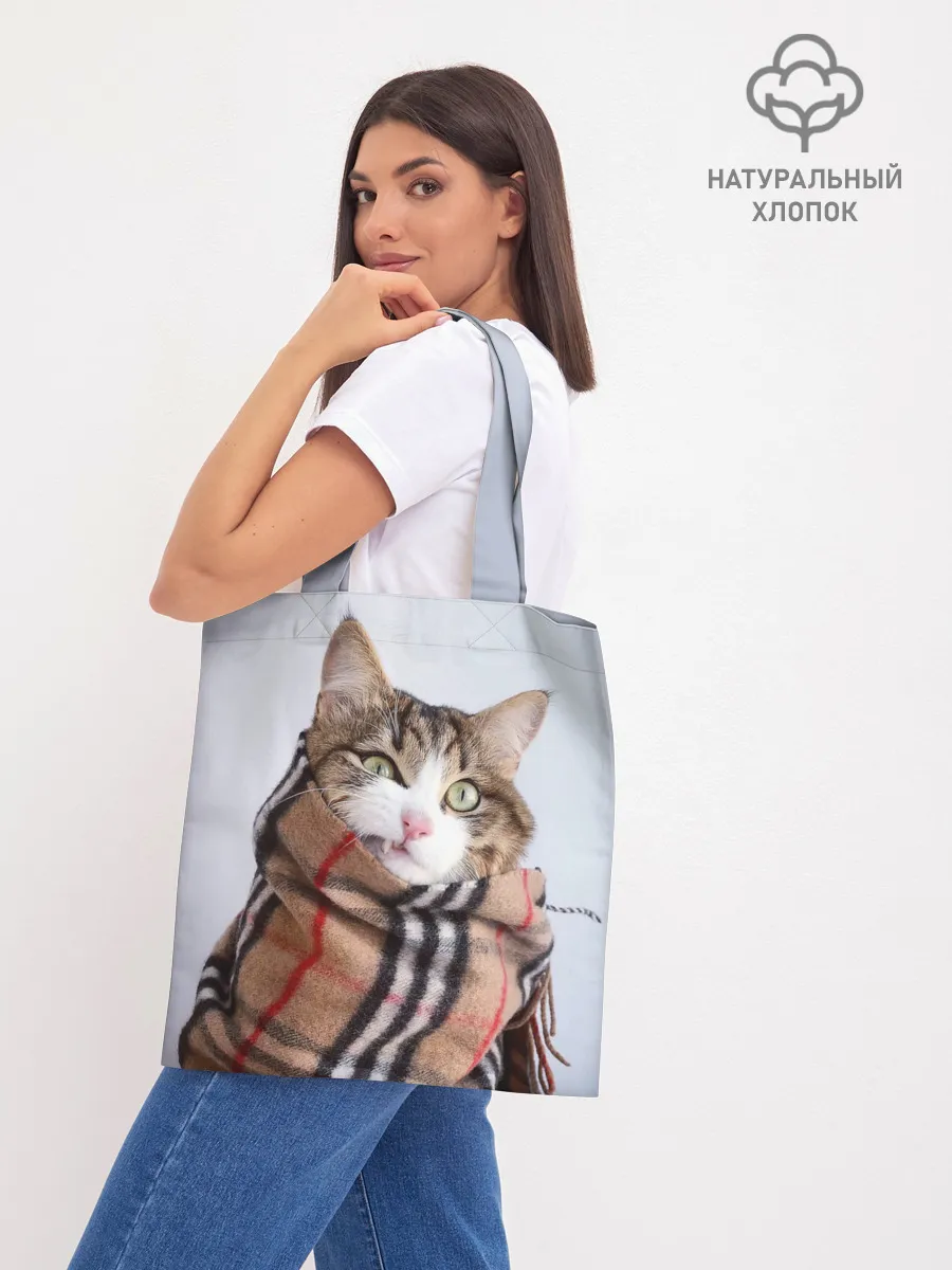 Шоппер база / Кот в шарфе