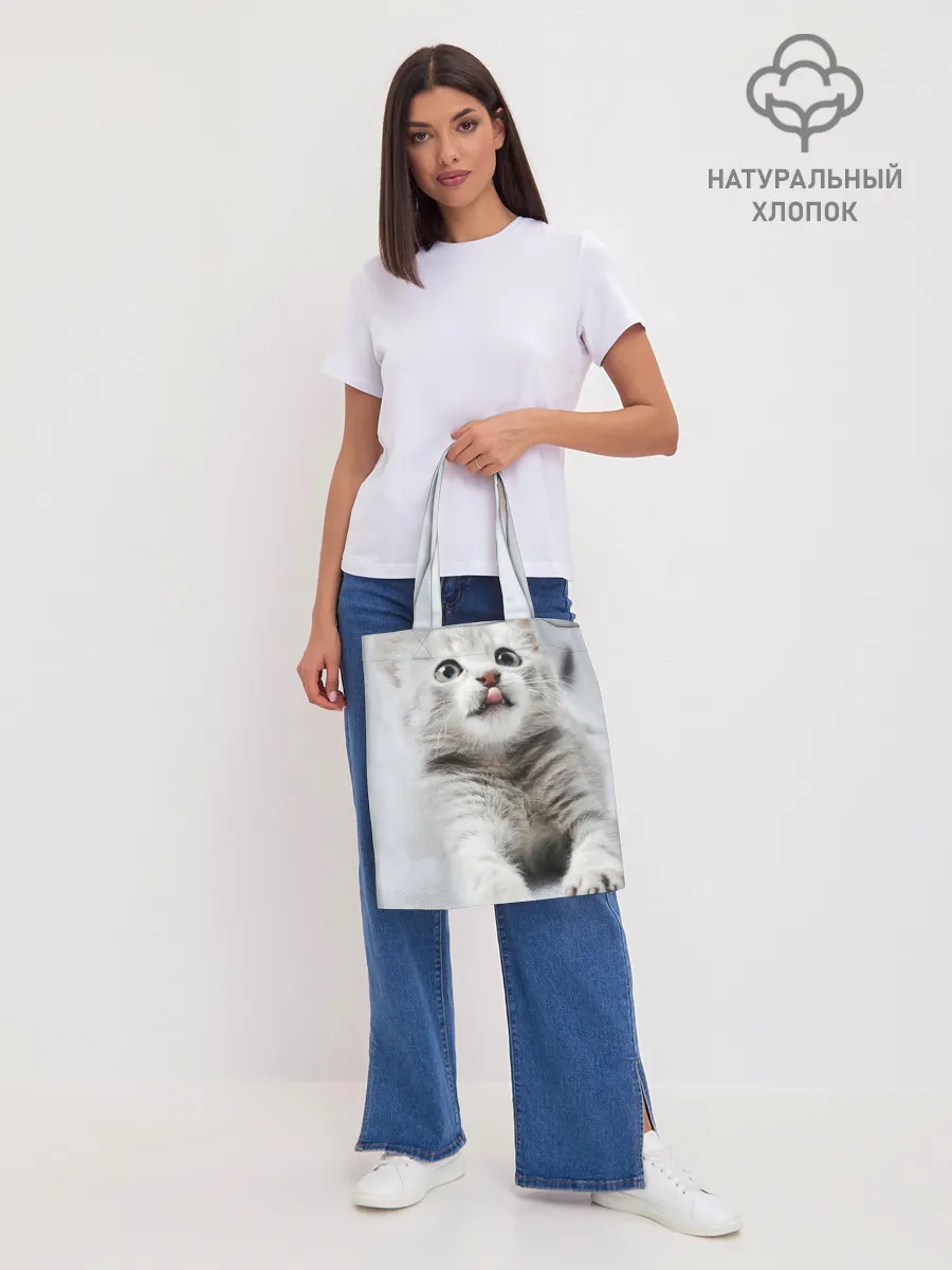 Шоппер база / серый котенок