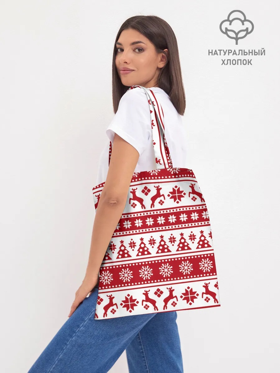 Шоппер база / Новый Год | Олени и снежинки