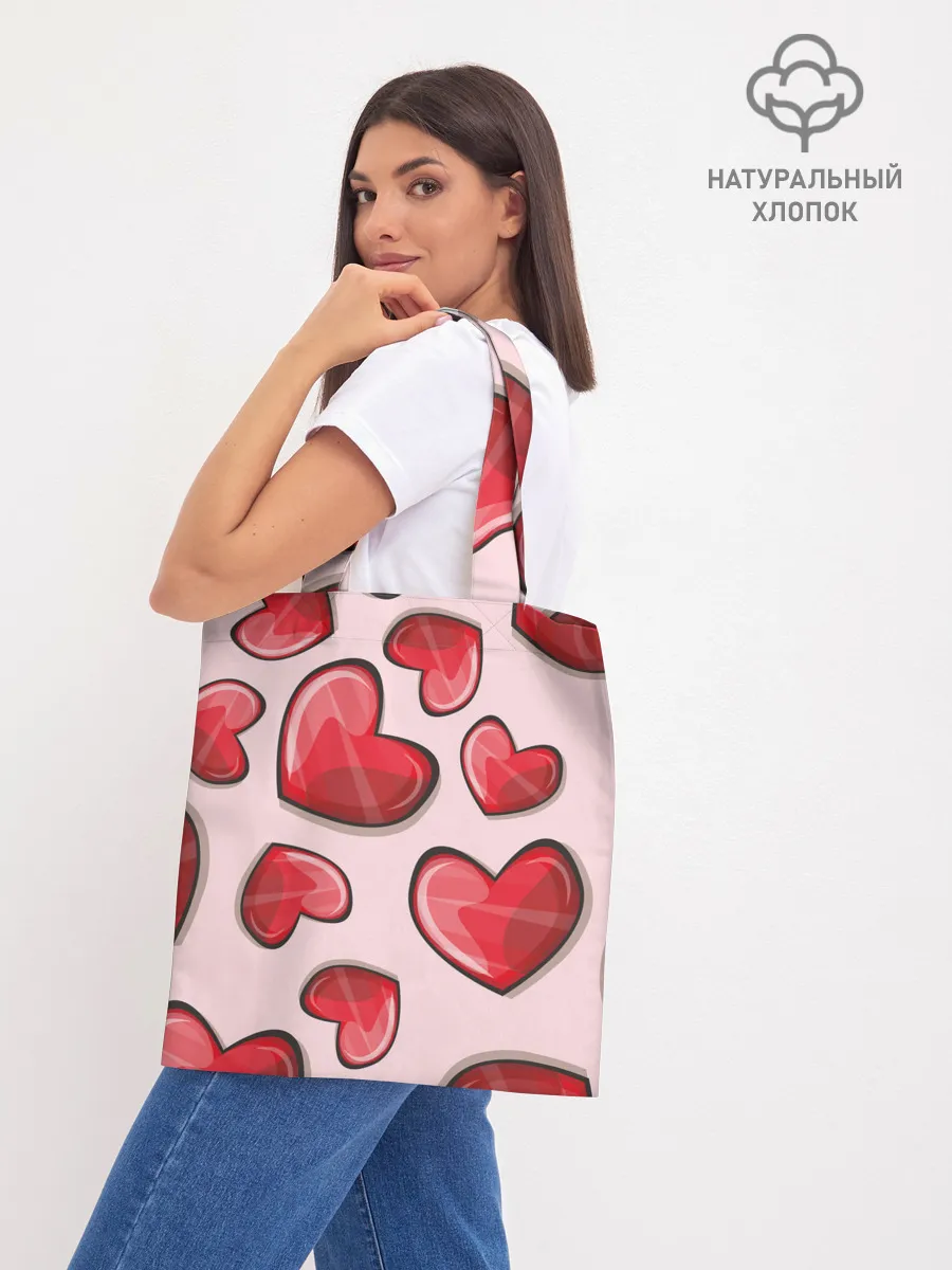Шоппер база / Узор Сердечки для влюбленных