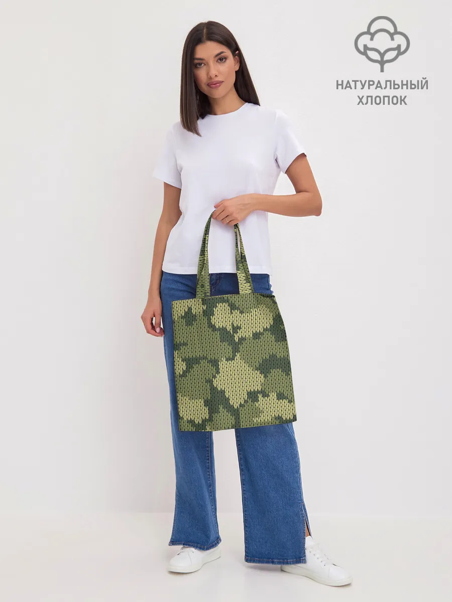 Шоппер база / вязаный принт милитари