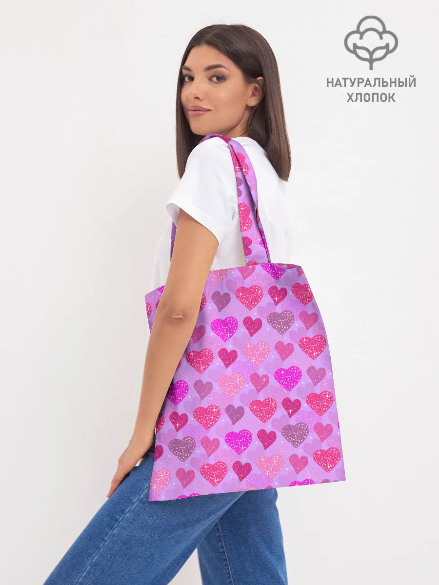 Шоппер база / Розовые сердечки