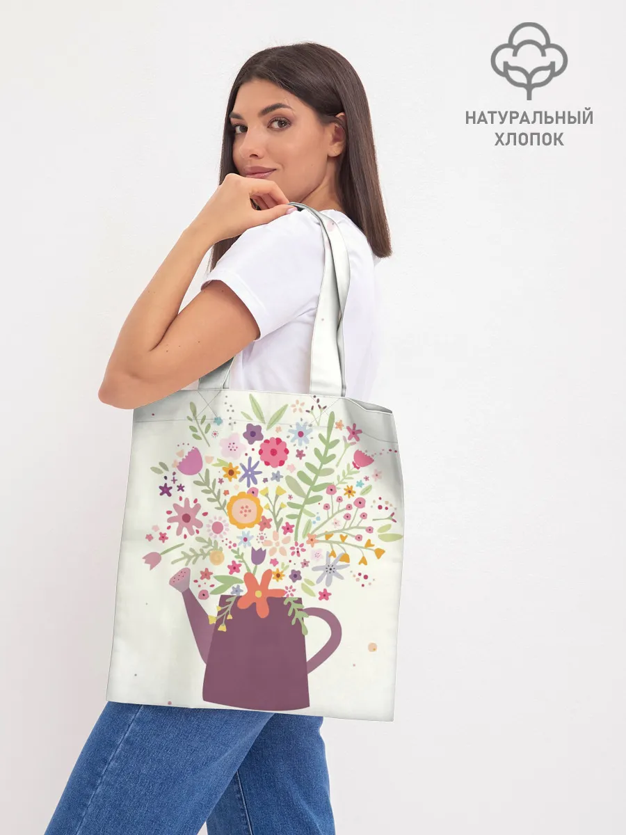Шоппер база / Цветы в чайнике