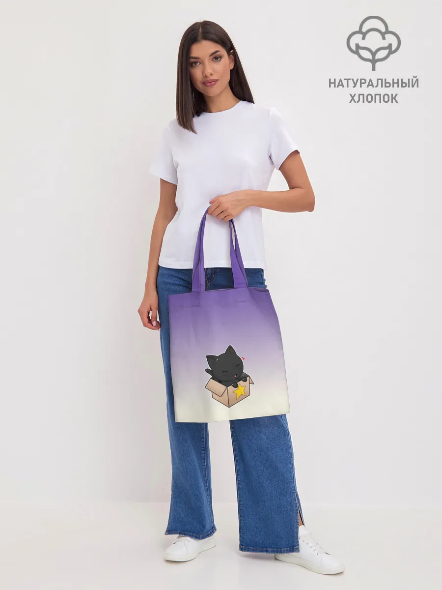 Шоппер база / черный котенок в коробке