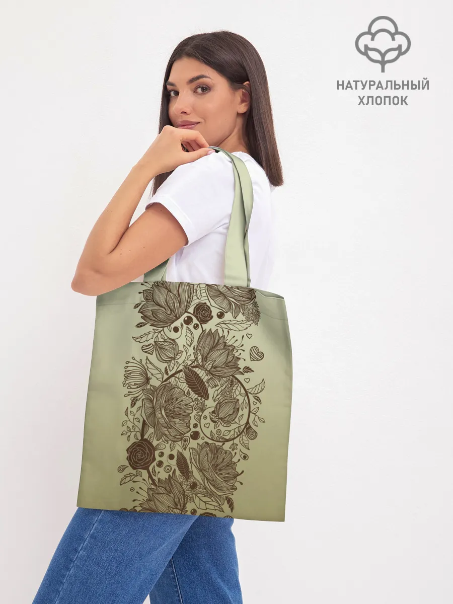 Шоппер база / чехол дудлинг цветы