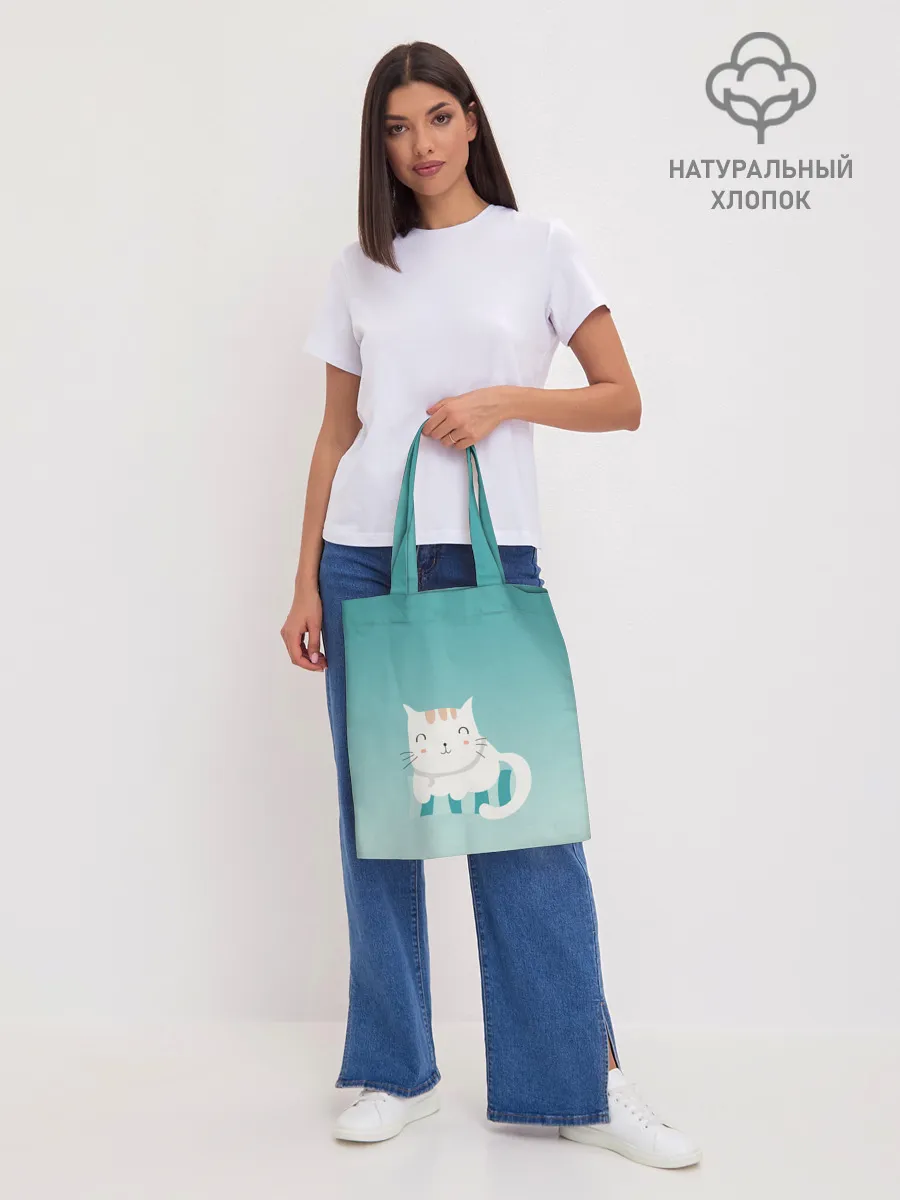 Шоппер база / котик на подстилке