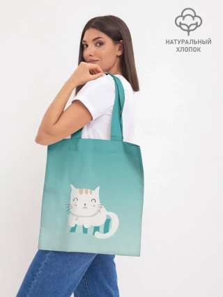 Шоппер база / котик на подстилке