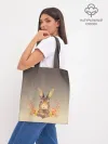 Шоппер база / заяц в цветочках
