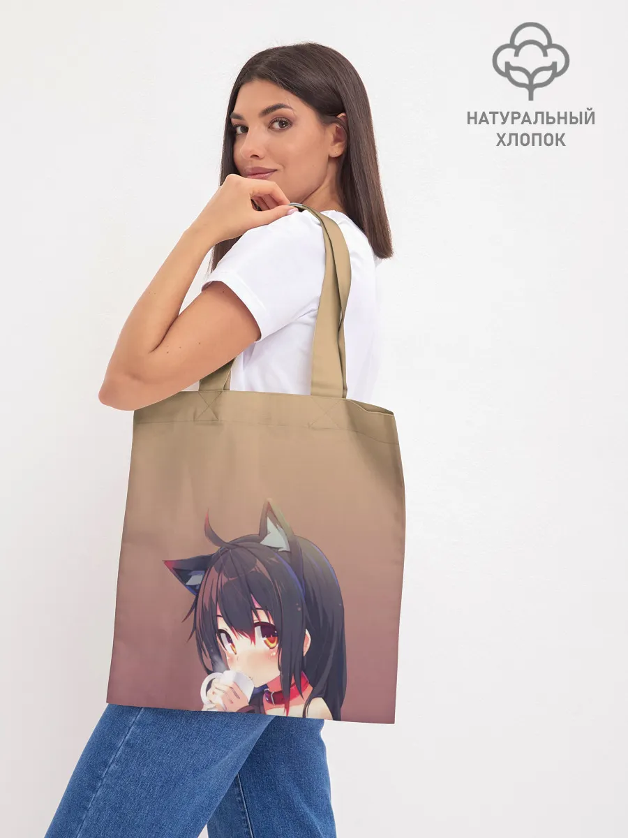 Шоппер база / девочка ушки кофе