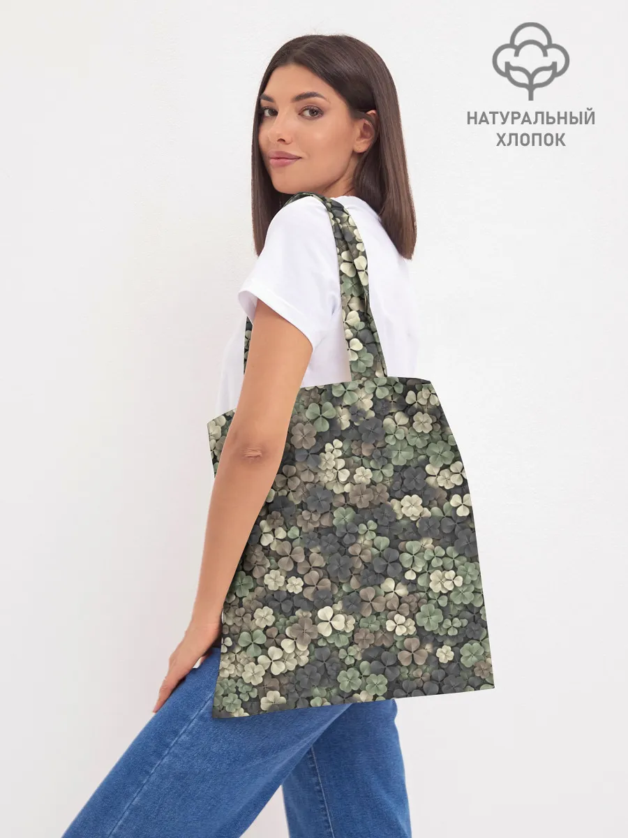 Шоппер база / Камуфляж с клевером