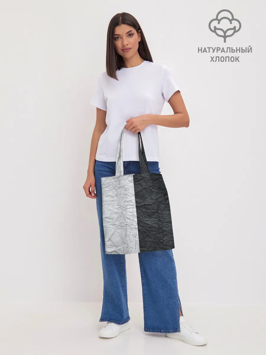 Шоппер база / Мятая Черно-Белая Бумага