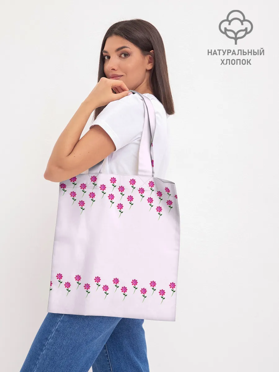 Шоппер база / розовые цветы | pink flowers