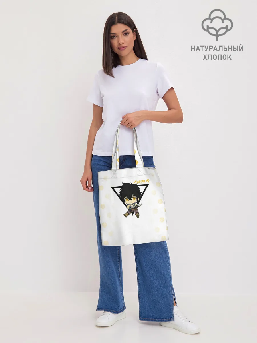 Шоппер база / Юно с книгой Черный Клевер