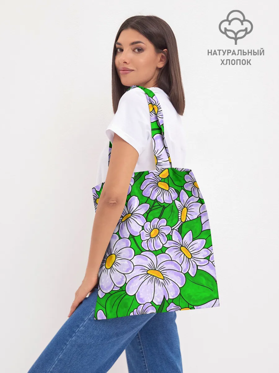 Шоппер база / Цветы Лавандовые ромашки