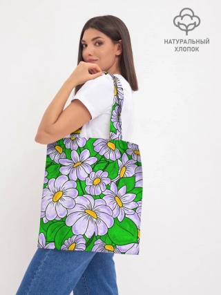 Шоппер база / Цветы Лавандовые ромашки