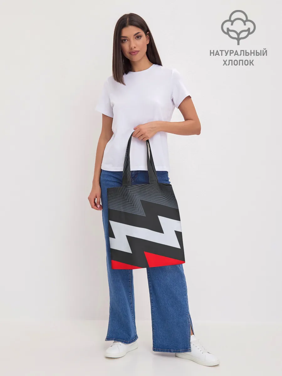 Шоппер база / Черно-красные зигзаги