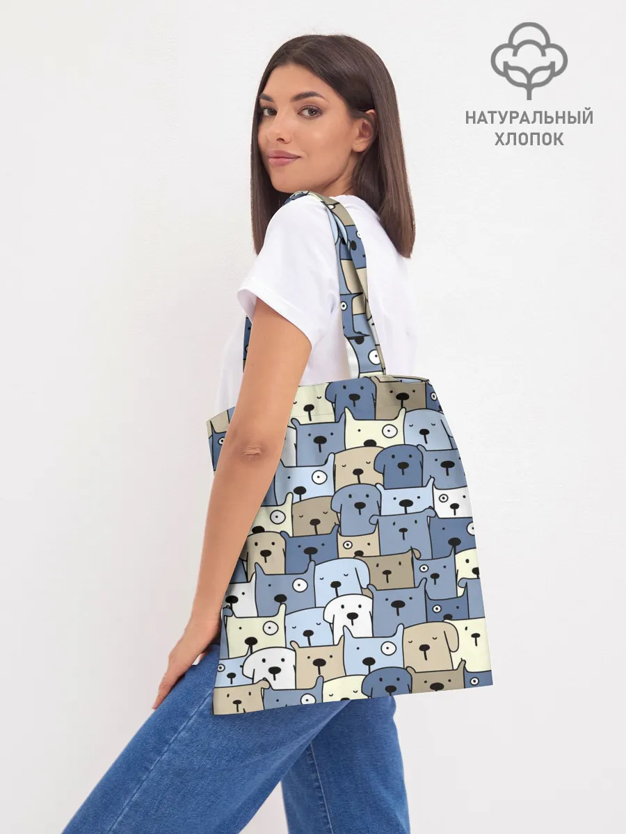 Шоппер база / Собачки рисунок паттерном