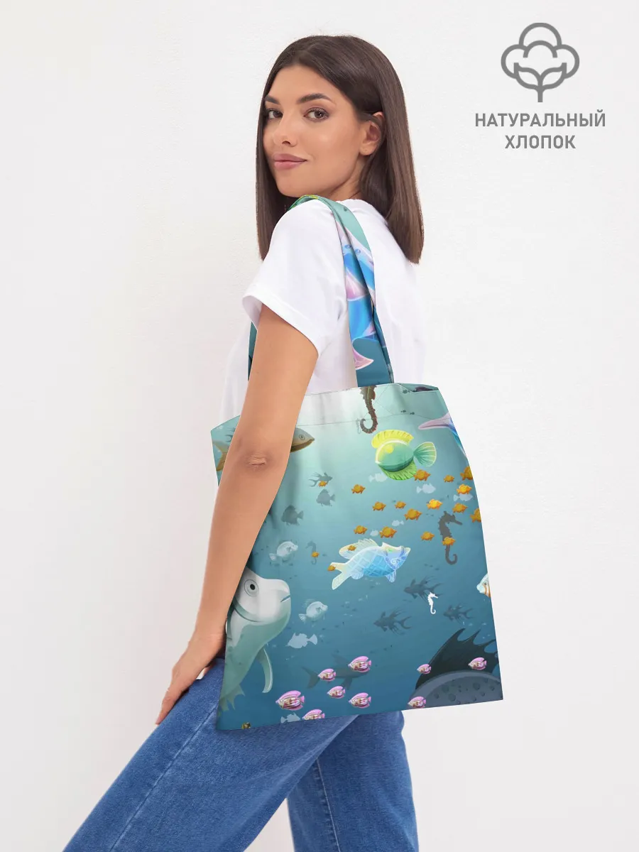 Шоппер база / Мультяшные рыбки | Пляжная