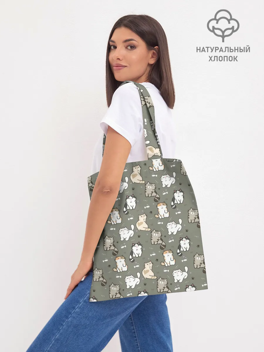 Шоппер база / Кошечки с рыбками