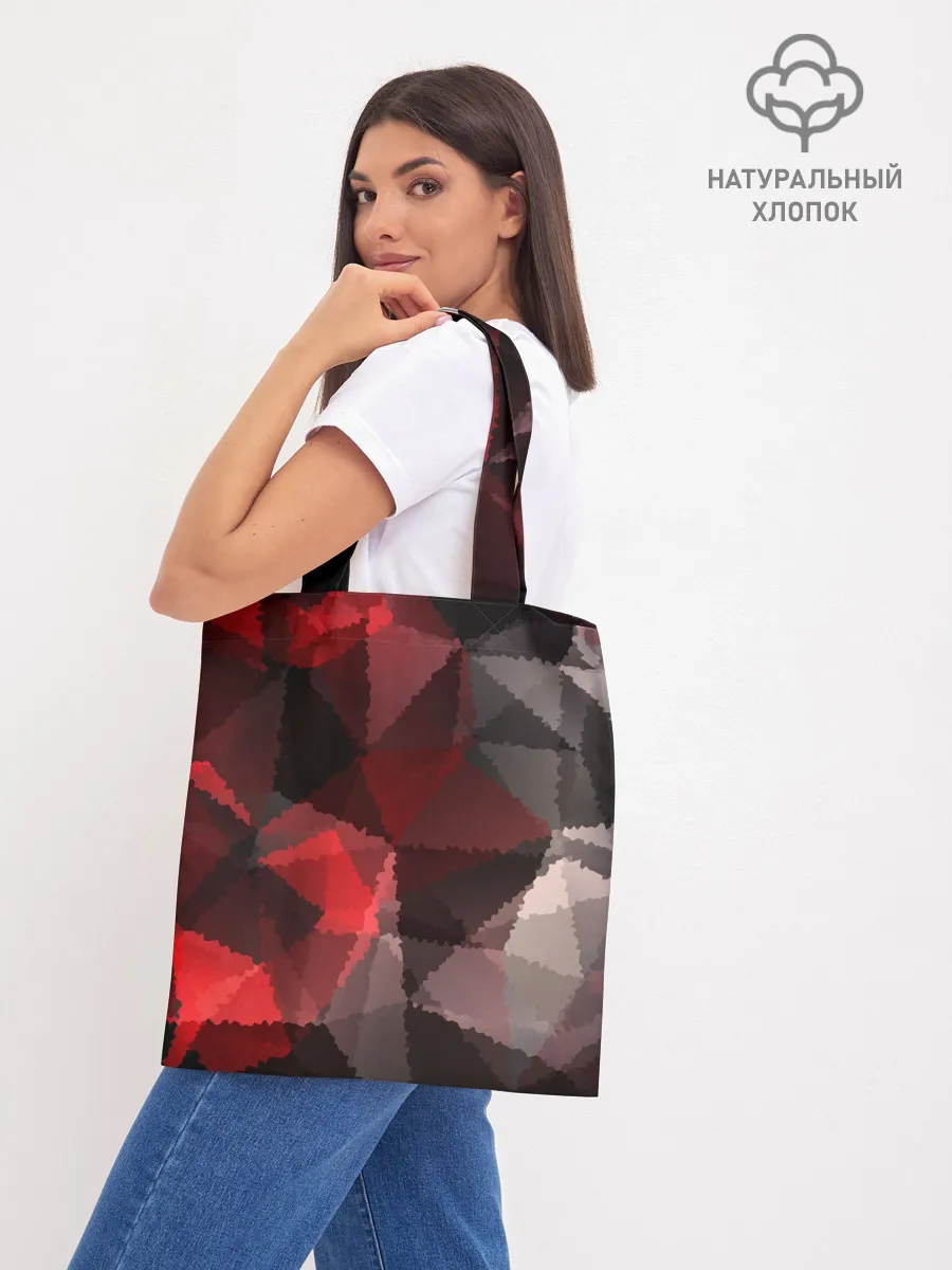 Шоппер база / Серо-красная абстракция