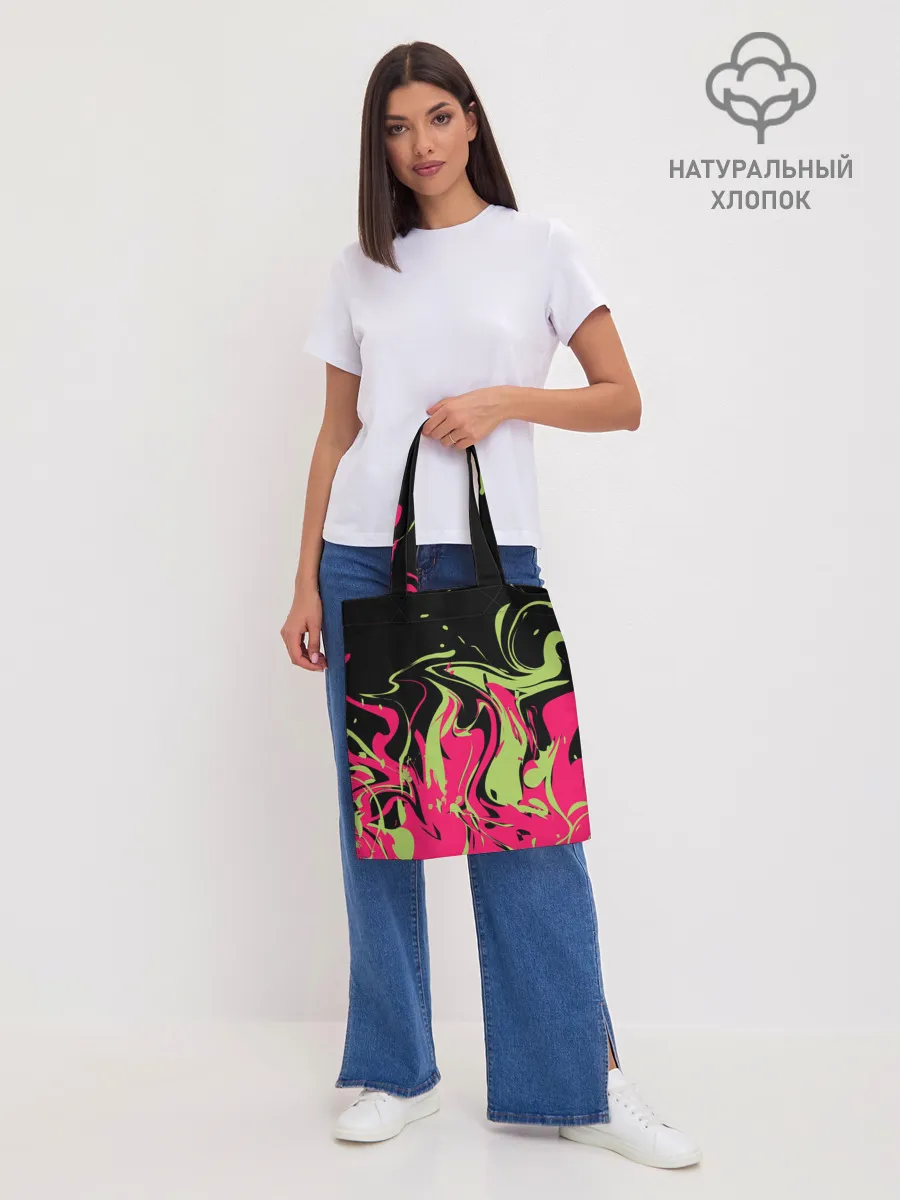 Шоппер база / Черно малиновый абстрактный