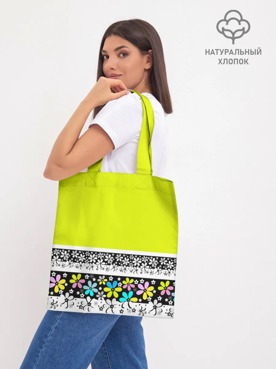 Шоппер база / Яркий цветочный узор