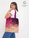 Шоппер база / Бежево-малиновый абстрактный