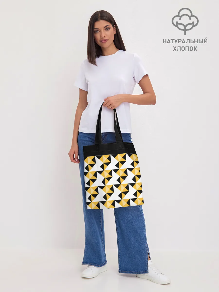 Шоппер база / Черно-желтый геометрический