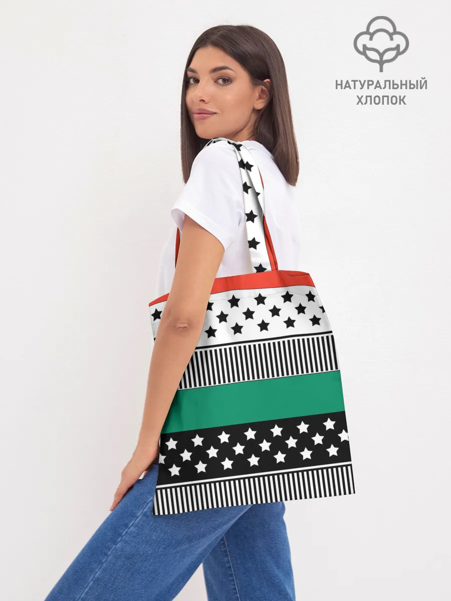 Шоппер база / Полосатый звездный узор