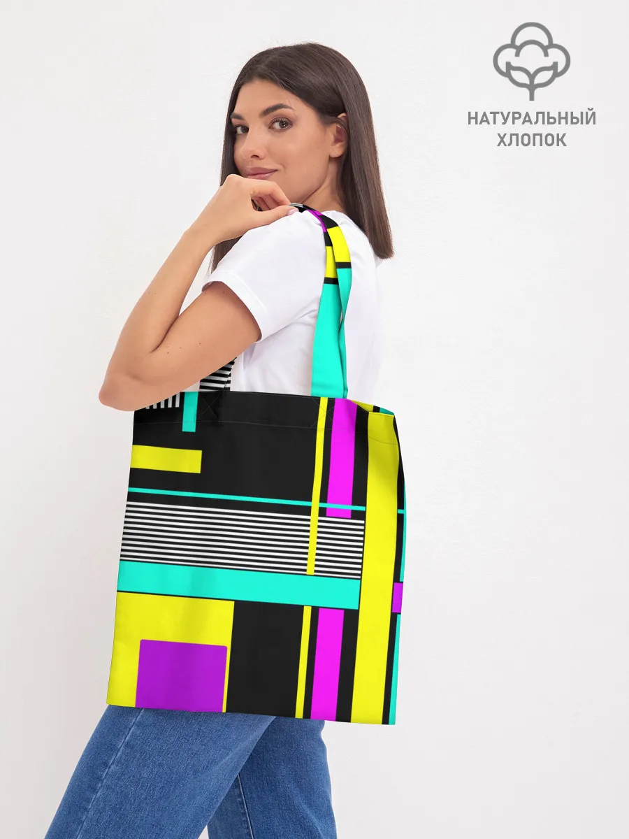 Шоппер база / Геометрический неоновый узор
