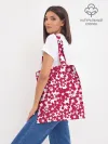 Шоппер база / Бело-красный цветочный