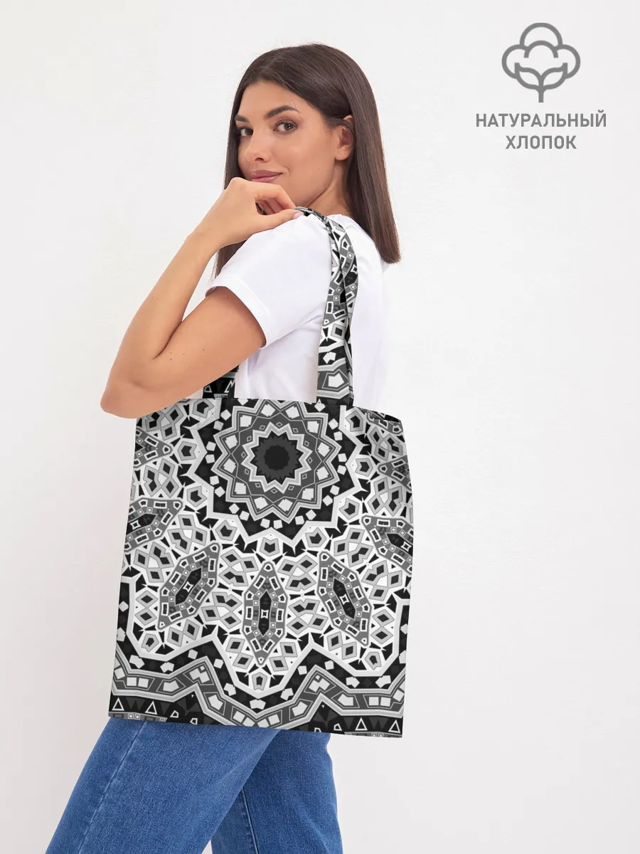 Шоппер база / Черно-белый орнамент
