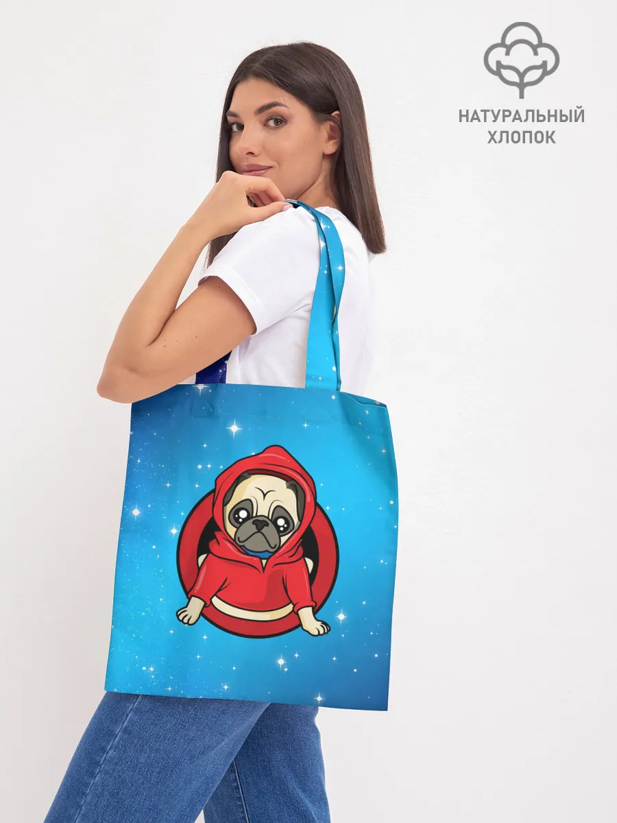 Шоппер база / Мопс в толстовке