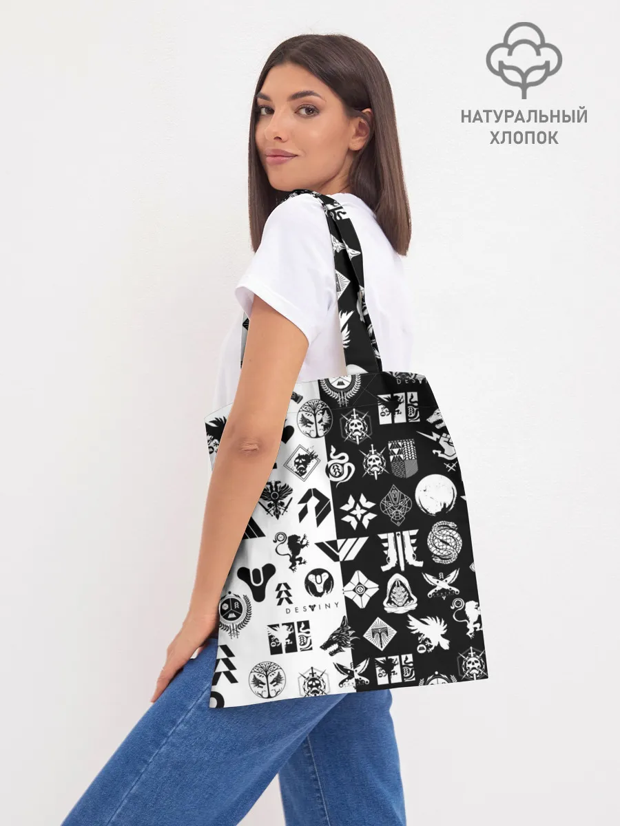 Шоппер база / DESTINY LOGOBOMBING ЧЁРНО БЕЛОЕ