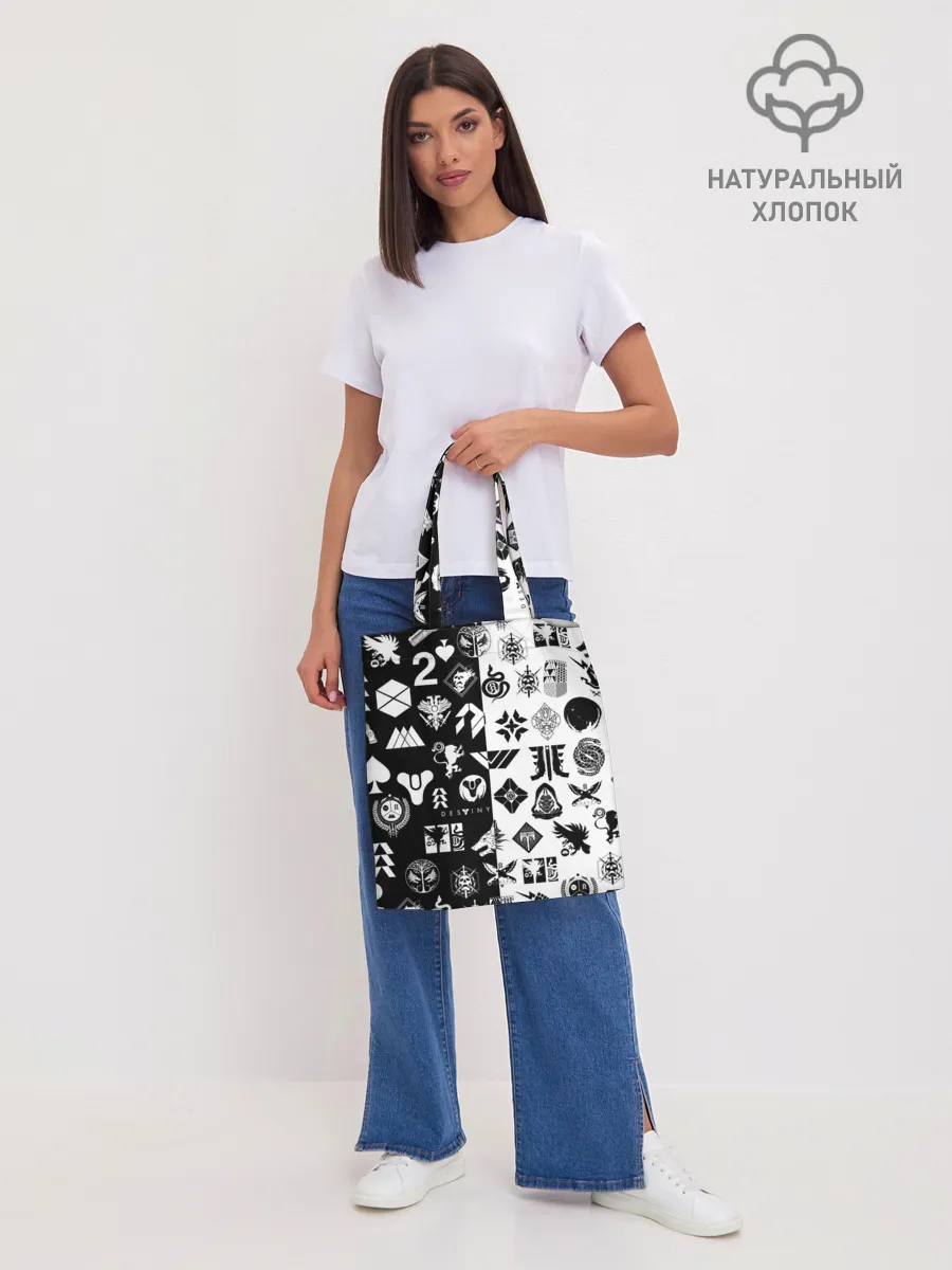 Шоппер база / DESTINY LOGOBOMBING ЧЁРНО БЕЛОЕ