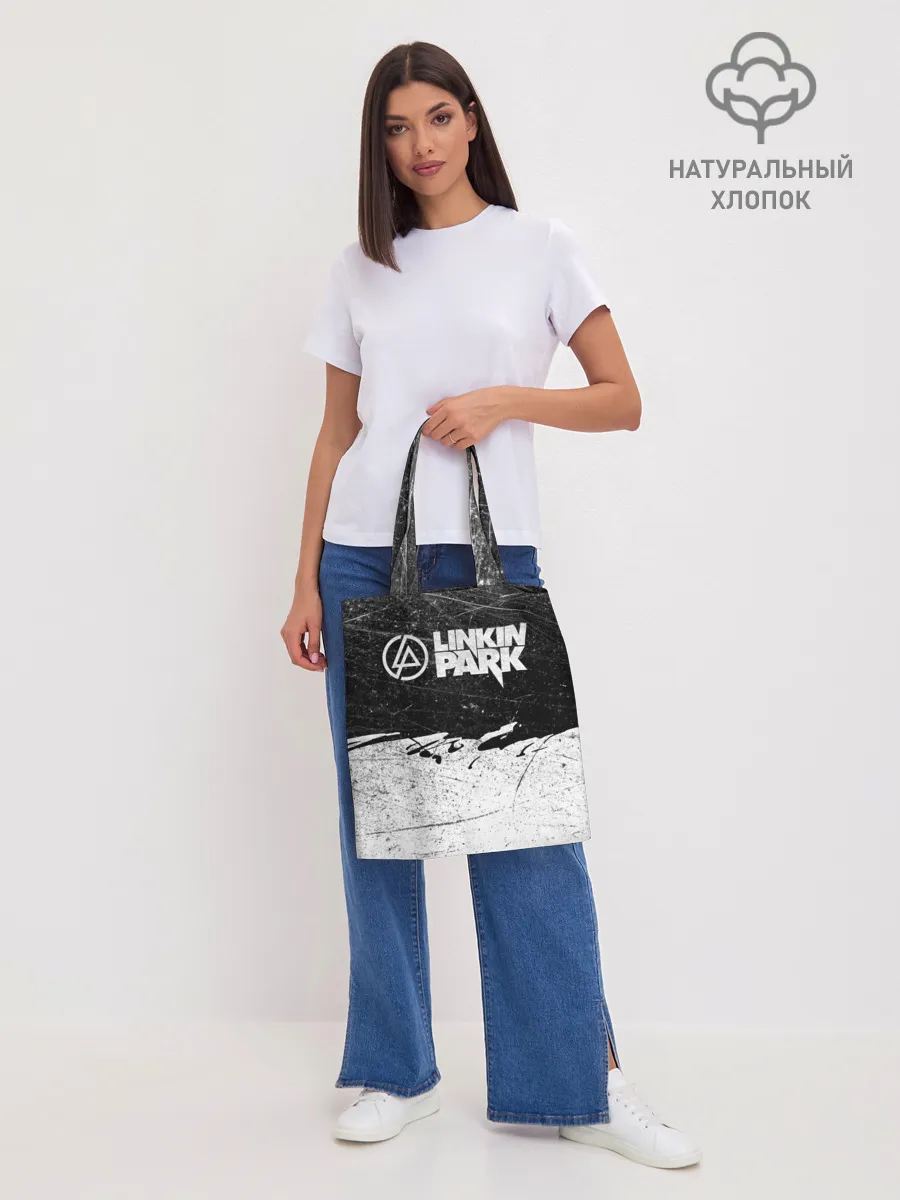 Шоппер база / Линкин Парк Лого Рок ЧБ | Linkin Park Rock