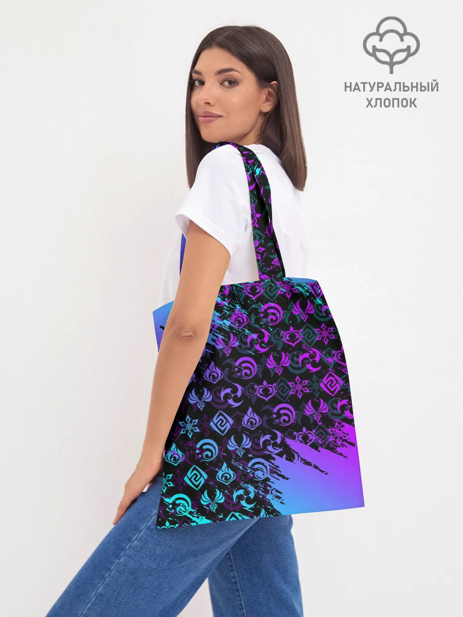 Шоппер база / GENSHIN NEON PATTERN SYMBOL / НЕОН ЭМБЛЕМЫ