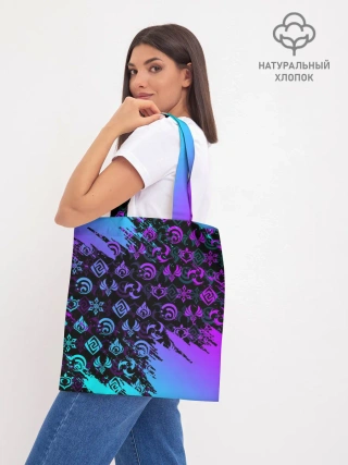 Шоппер база / GENSHIN NEON PATTERN SYMBOL / НЕОН ЭМБЛЕМЫ