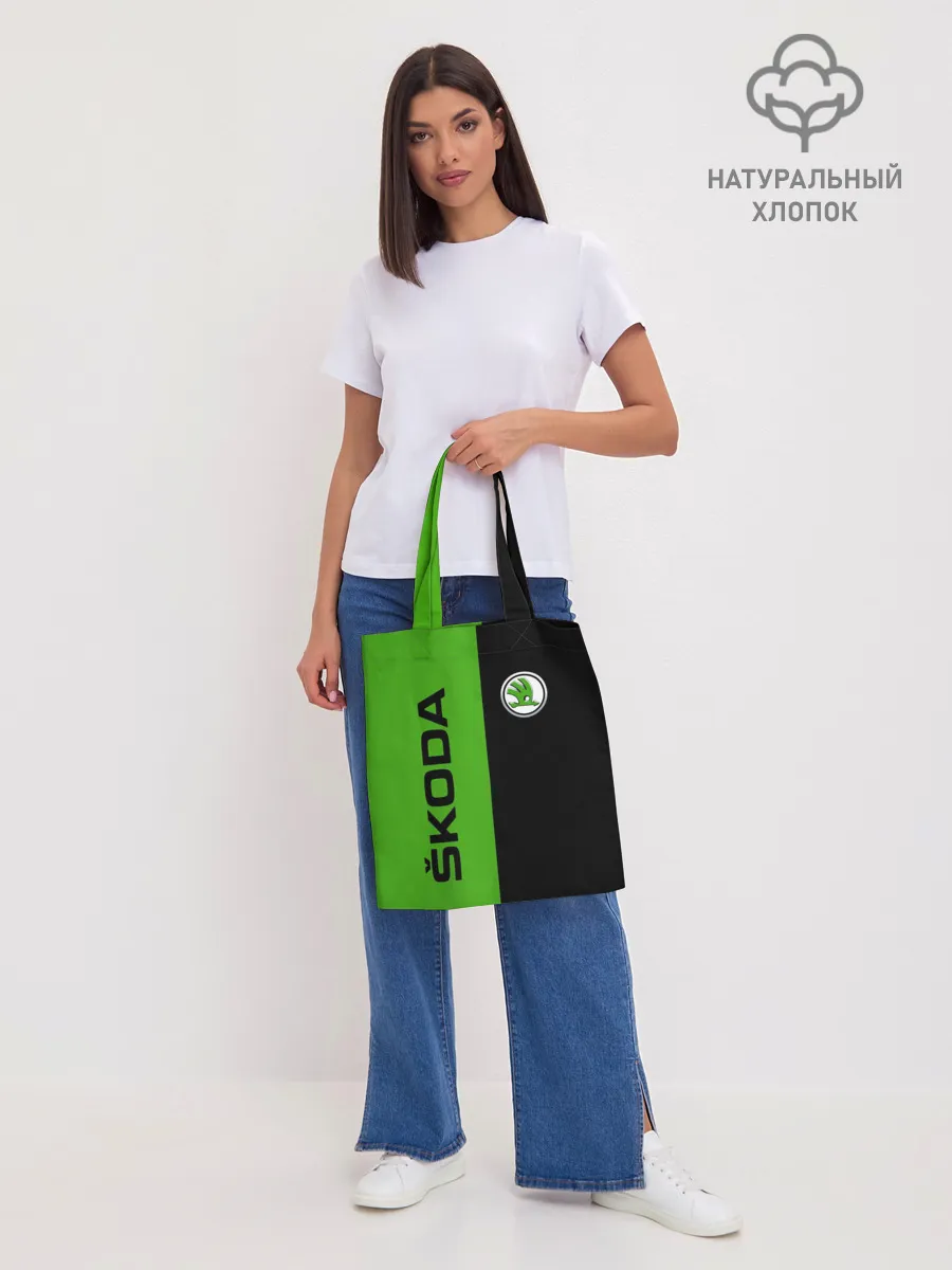 Шоппер база / SKODA черно-зеленый