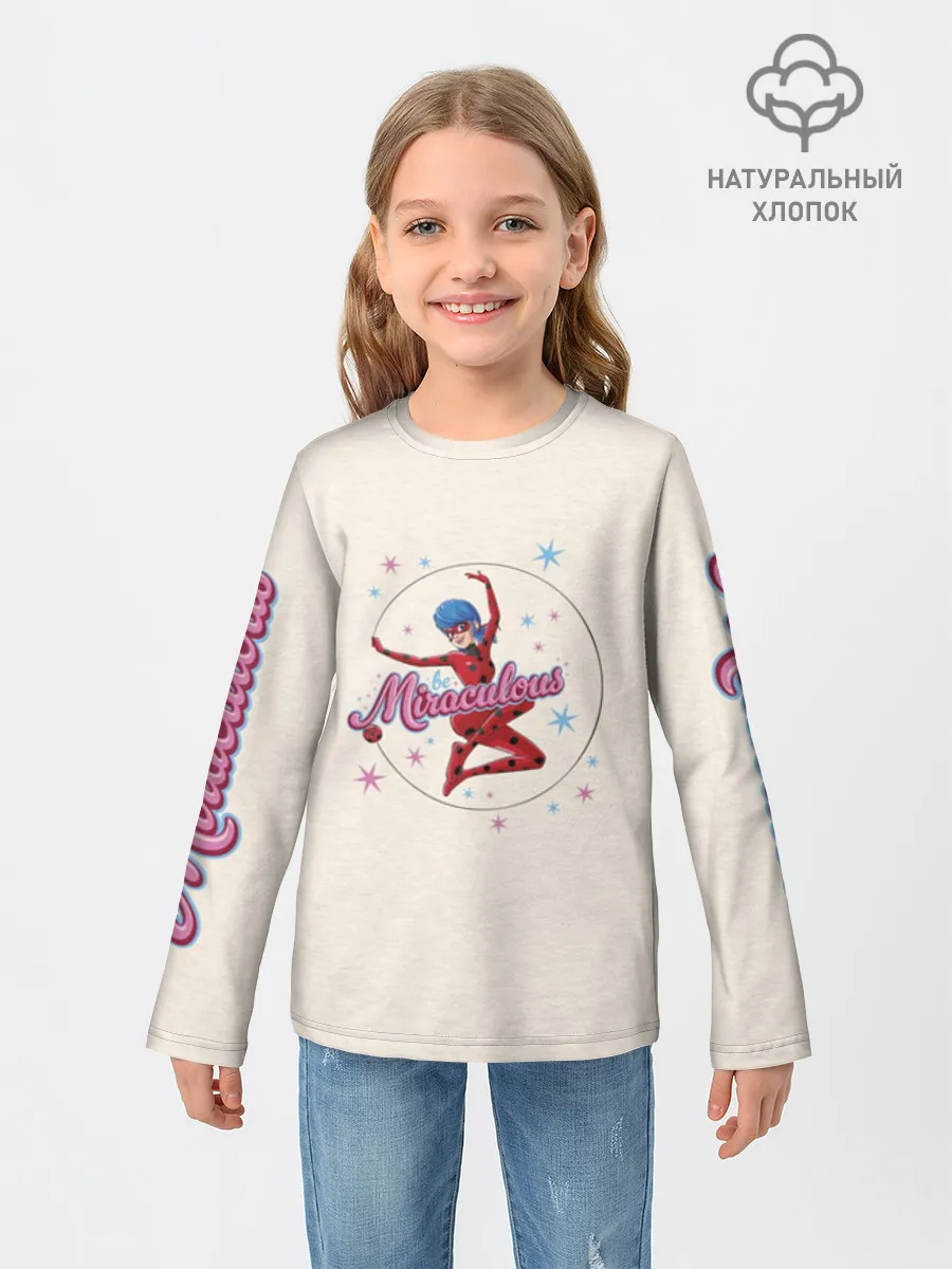 Детский лонгслив хлопок / Леди Баг Light Beige