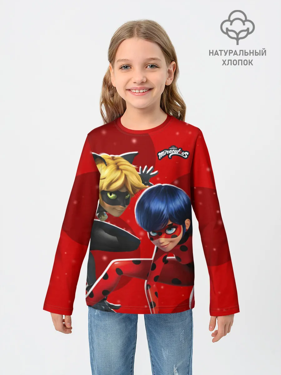 Детский лонгслив хлопок / Леди Баг и Супер кот