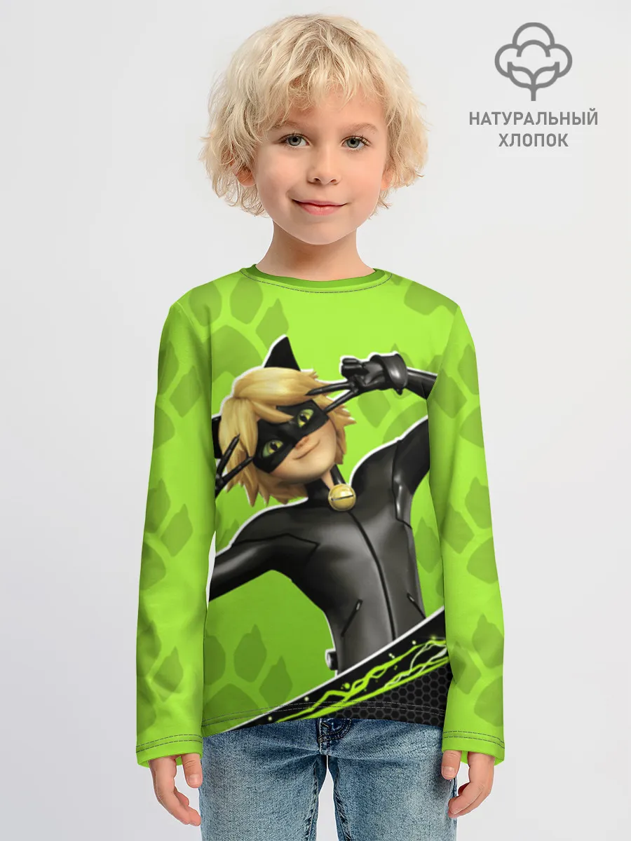 Детский лонгслив хлопок / Супер кот