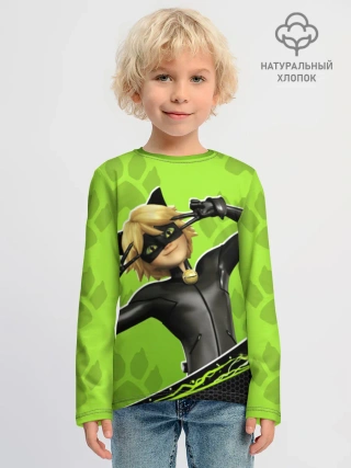 Детский лонгслив хлопок / Супер Кот