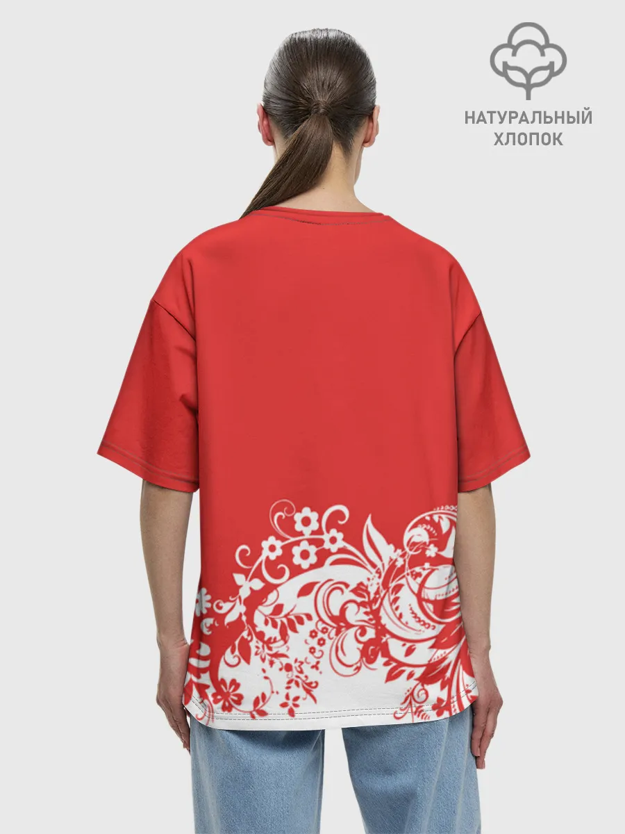 Женская футболка оверсайз хлопок / Русская сказка