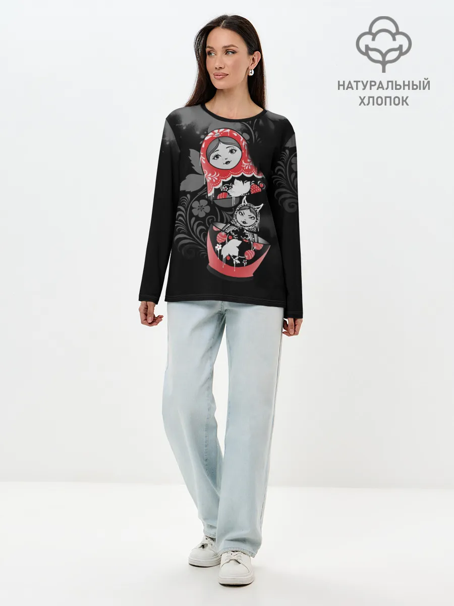 Лонгслив женский. Хлопок / В моём омуте