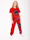 Детская пижама с брюками хлопок / P052_LBRedBig