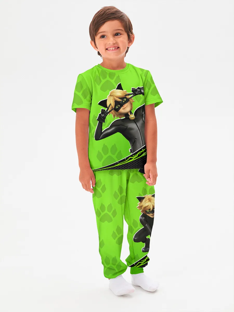 Детская пижама с брюками хлопок / P052_CNGreen_KPJ